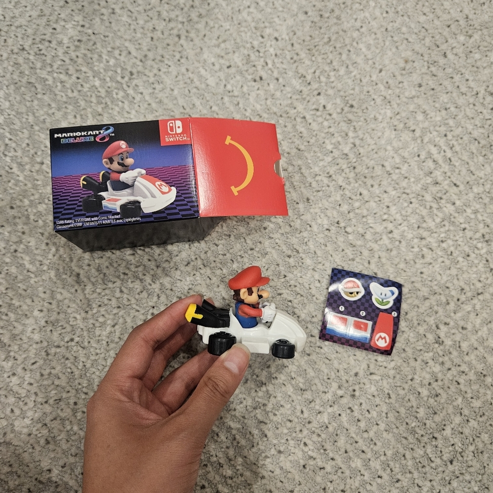 McDonald's Mario Kart 8 Mario Figure Race Car Happy Meal NEW in box